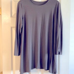 Eileen Fisher tunic top. Greenish gray. L